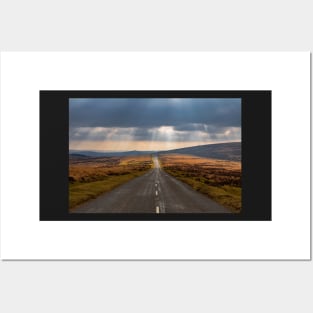 A moody road in the Dartmoor National Park Posters and Art